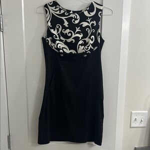 Kim Rogers Black and Cream Mini Dress